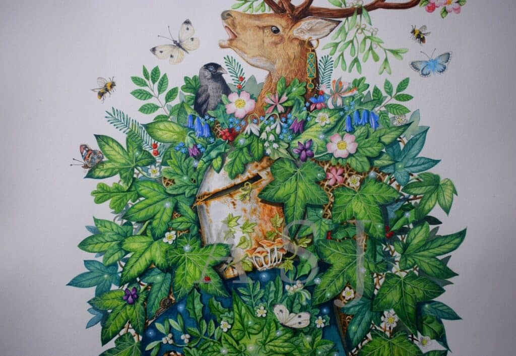 Detail from the painting, The Green Knight